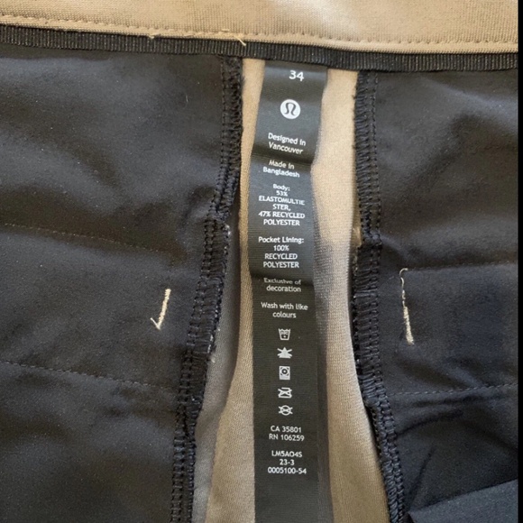 Lululemon ABC Classic Fit Trouser Warpstreme Mens Pants Size 34 - Picture 4 of 6